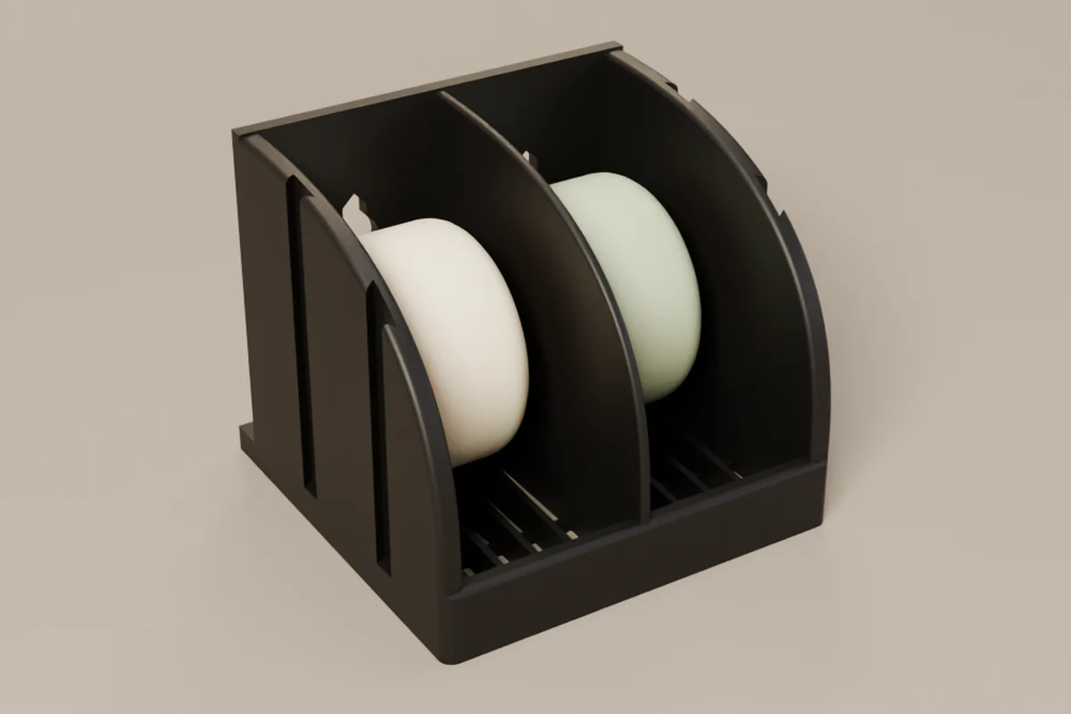 The 2-Box Soap Holder in Matte Black.